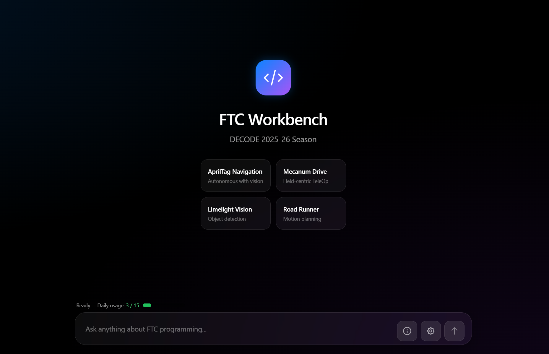 FTC AI Workbench interface